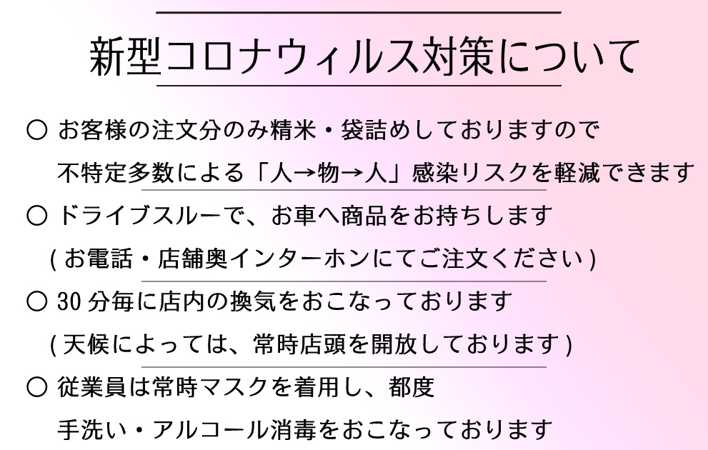 新型コロナウィルス対策について